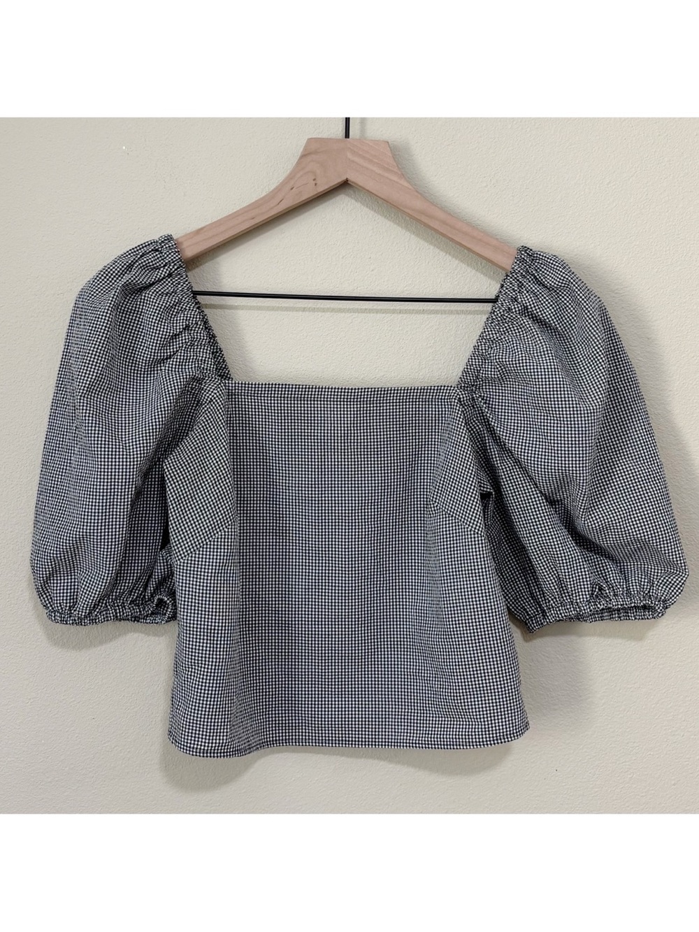 & Other Stories Size 0 Gingham Puff Sleeve Blouse